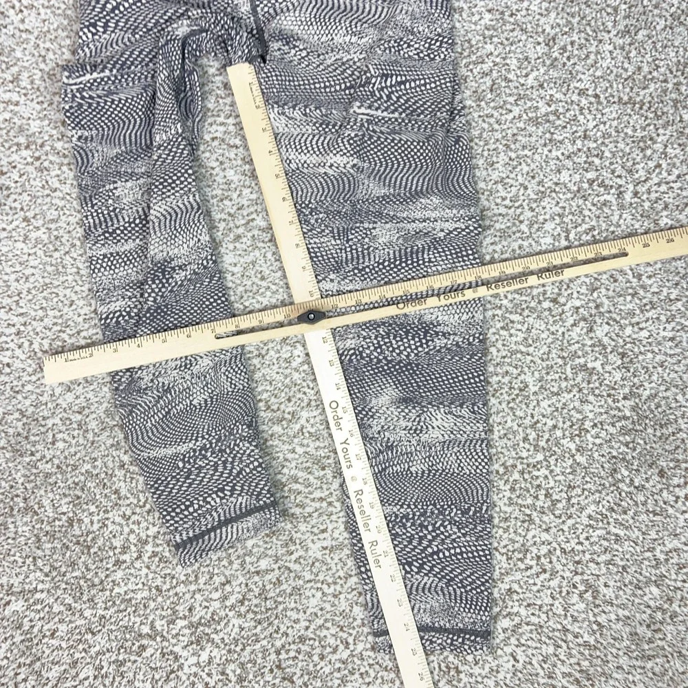 Lululemon Pants Womens 12 Gray High Rise Leggings Print Yoga Workout Gym Sports